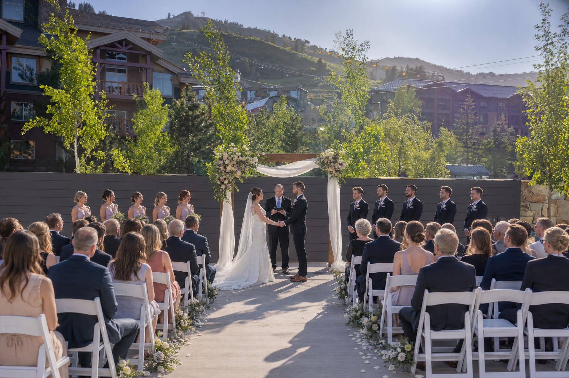 Canyon Haus wedding ceremony on the Backyard Patio